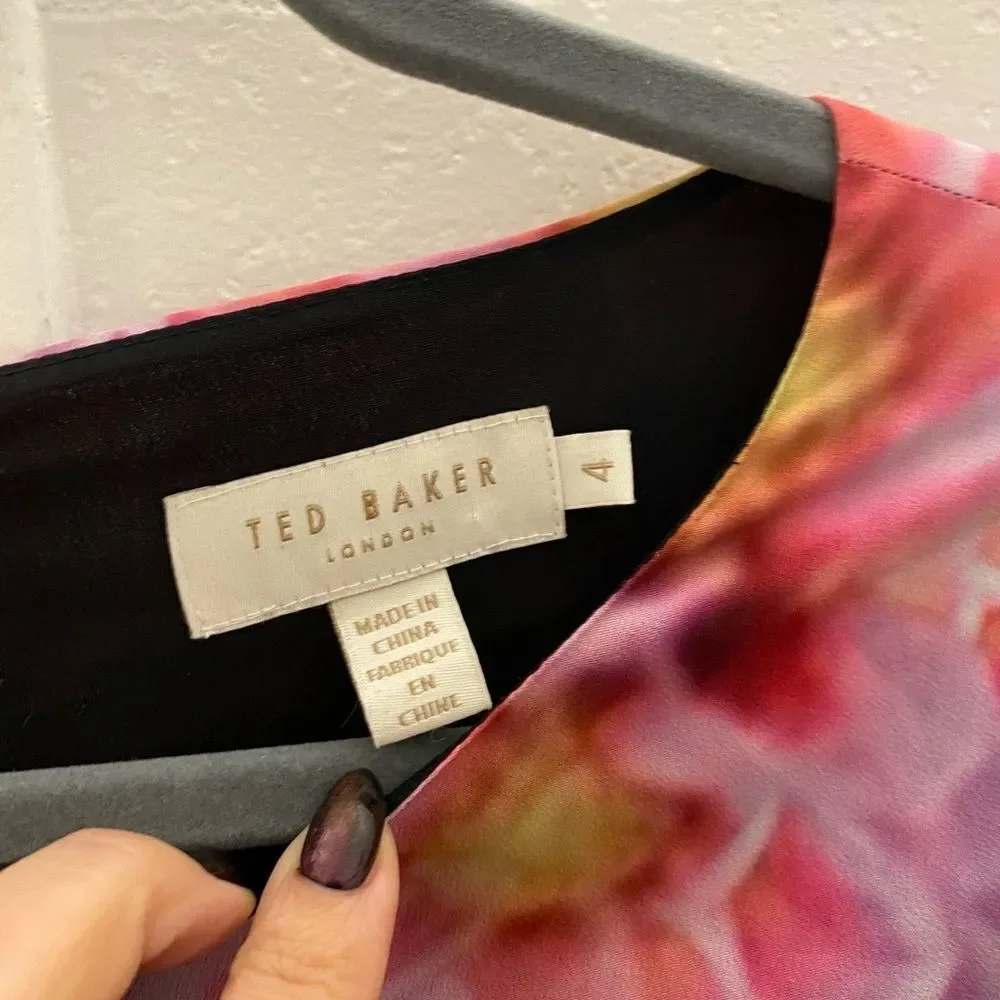 Ted Baker floral printed dress, size 4 - Picture 5 of 6
